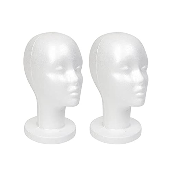 White Foam Mannequin Head Display, Styrofoam peruukkipää (2 kpl)