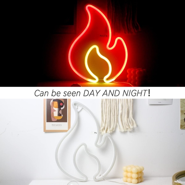 Flamme Neon Skilt for Veggmontert Rød Gul Neon LED Skiltlys