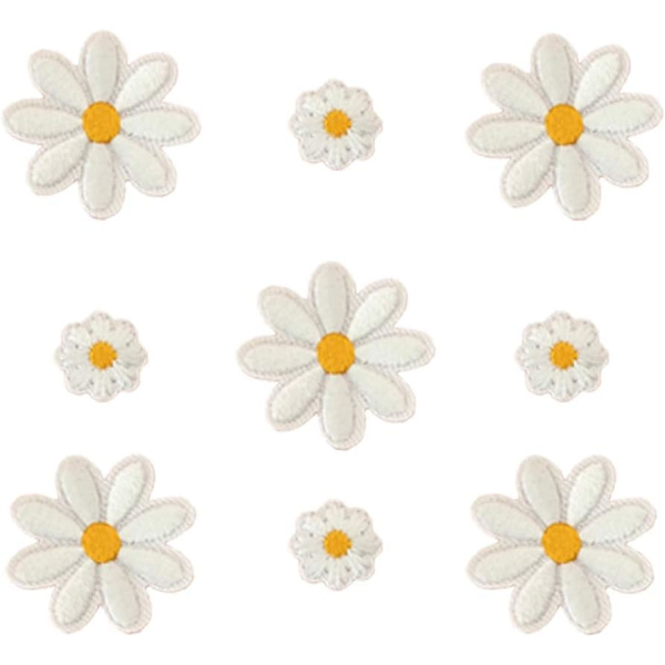 25 st Daisy Flower Patch Flower Applikation Stryk-på lappar Embr