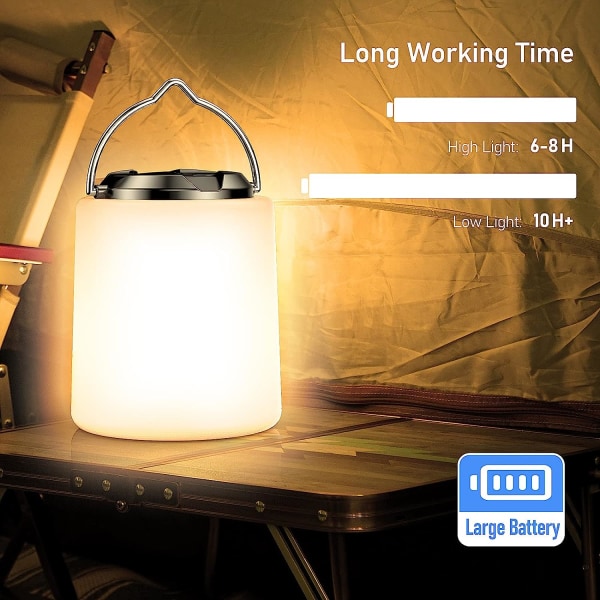 Oppladbare campinglys [2 sett], oppladbare LED campinglys