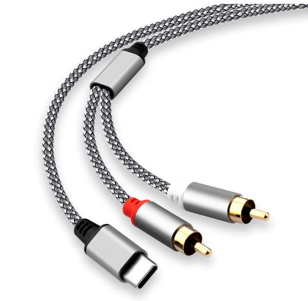 Lightning til RCA Aux Audio Adapter, Stereo Y Splitter Adapter til