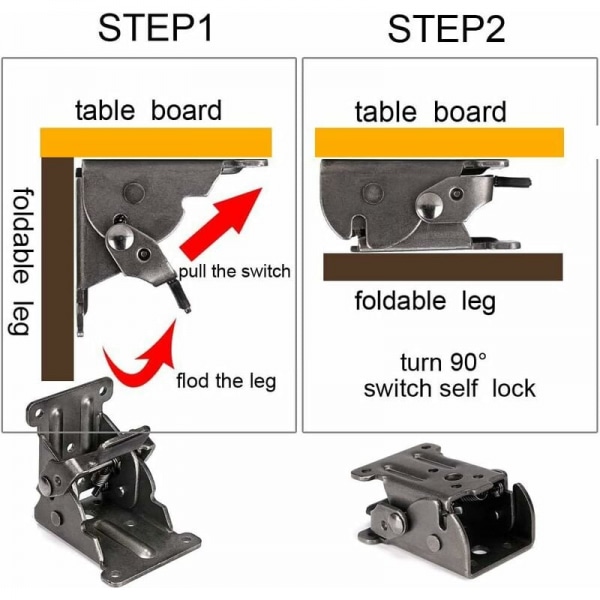 Foldbar Brakett Selvlåsende Hengsler Veggbrakett Flip Folding Lo