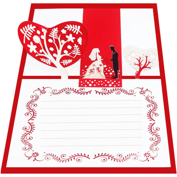 Valentine's Day-kort, bryllupsdagskort, 3D-kort, Pop Up C