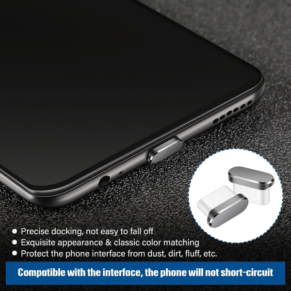 4 delar (grå) USB C dammplugg Typ-C cover Kompatibel