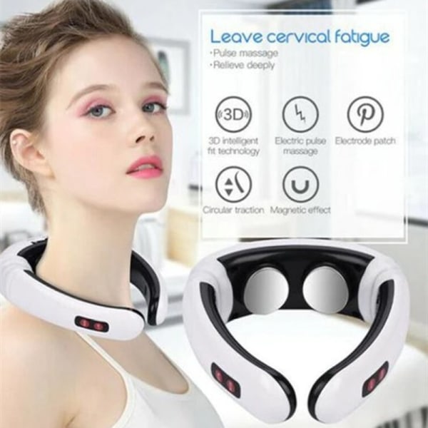 3D elektrisk nakkemassager - bærbar 6-mode justerbar 15 hastighed c