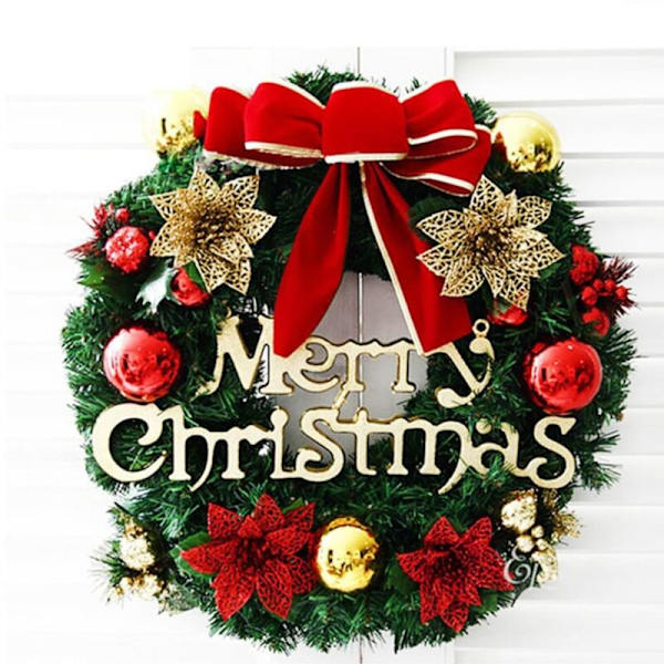 Julekrans i plast, 30 cm, couronne de Noël