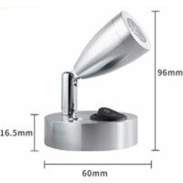 2 kpl LED-kohdevalaisinta 12V, alumiininen seinävalaisin kytkimellä