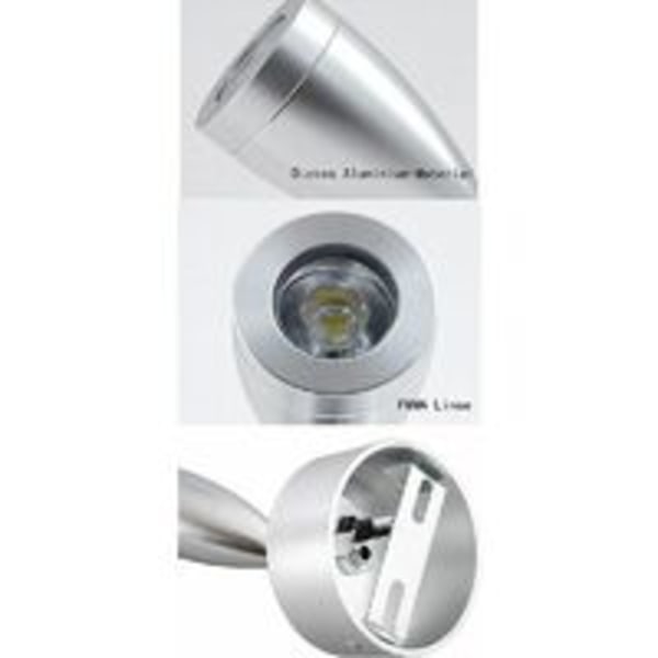 2 stk LED Spot Leselys 12V, Vegglampe i aluminium med bryter