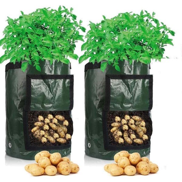 Potetvekstpose, 2 x 10 gallon grønnsaksposer, 35 x 45 cm holdbar