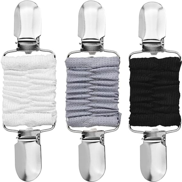 (Sort og hvid grå) Sweater Krave Clips, 3 stk. Sjal Brosche C