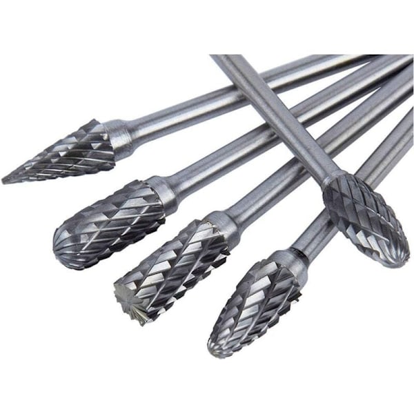 10 stk Tungsten Carbide roterende burrsett med slipehode for Dre