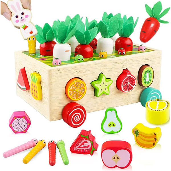 Legetøj 3 år gammelt, gulerodshøstspil for babyer, der lærer farve