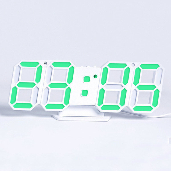 3D LED-väggklocka 7 färger med fjärrkontroll, digital alarmklocka