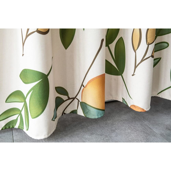 (180 x 180 cm) Stoffdusjforheng med fruktblomster i oransje og fersken