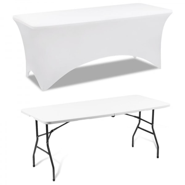 1 vit bordsduk för 180 CM fällbord