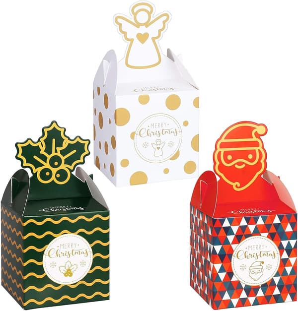 12 st julgodisaskar vackra tomma presentaskar i kraftpapper
