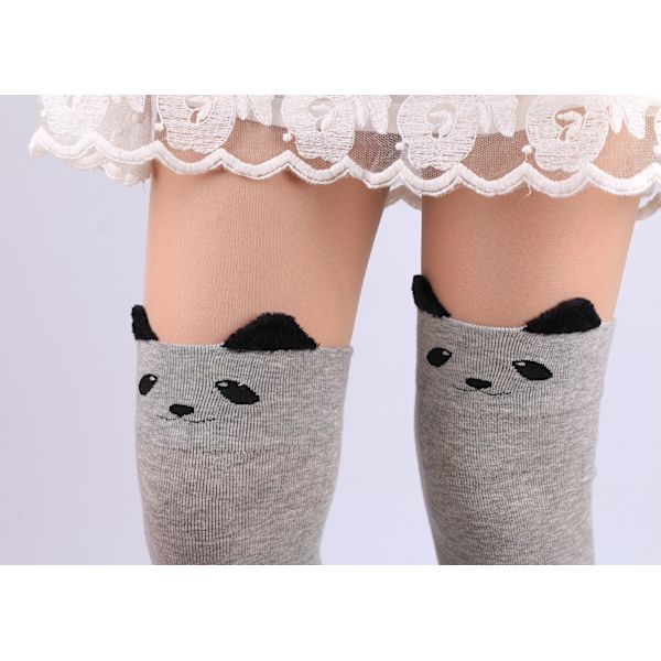 It Women Girls CAT BEAR Cartoon Strømper Lange Knæhøje Strømper Li