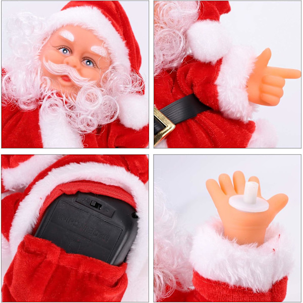 Dansande och sjungande jultomte, elektrisk röd jultomtefigur