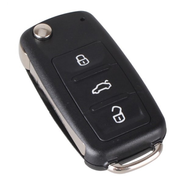 3-knappers sammenleggbar nøkkeldeksel Golf Polo for VW Black One Size