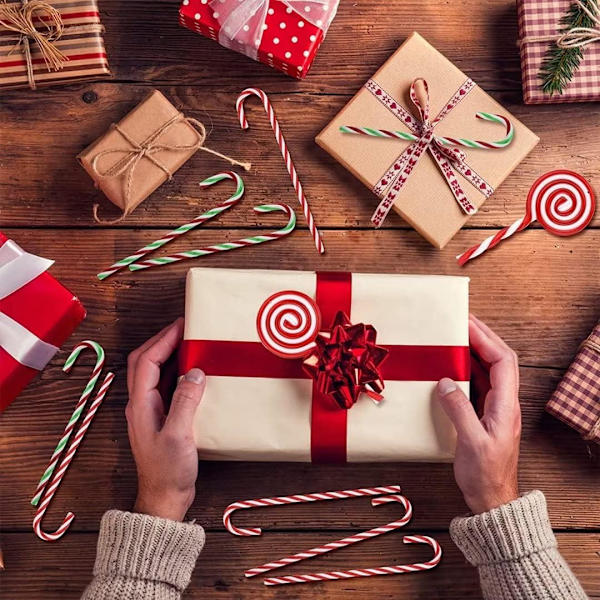 10 st (12,5 cm) Julgran Godis Käpp Dekorationer, Klubba Jul