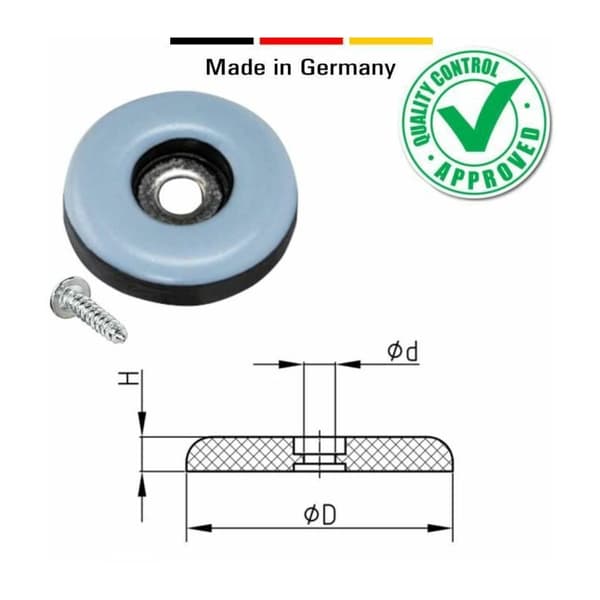 8x Teflon glidkudde PTFE-skydd plastmöbelfot 19mm