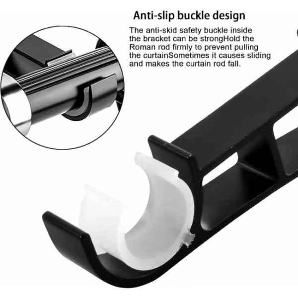 6 stk. Heavy Duty Metal Gardinstang, Gardinstang Beslag, Dobbelt Cu