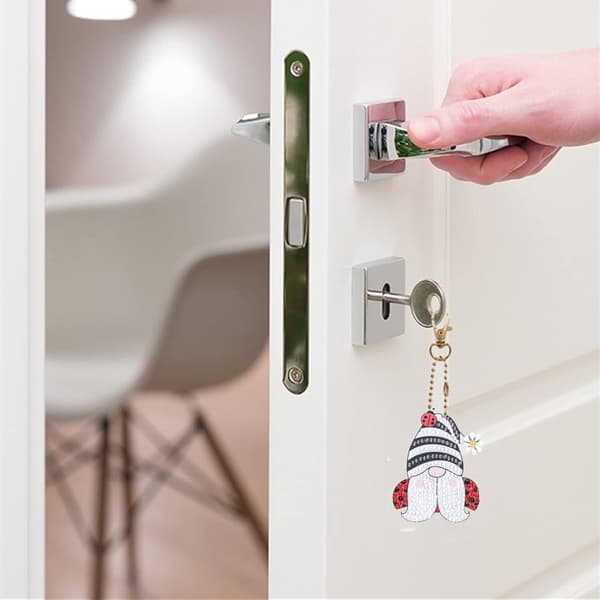 5 kappaletta 5D DIY timanttimaalaus avaimenperä, timanttimaalaus avaimenperä