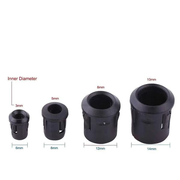 5mm LED 50stk Lampholder Diodeholder Svart Nylonklips Bezel Montering