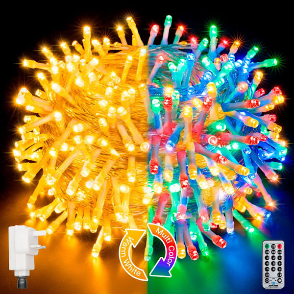 Utomhus ljusslinga, 20M 200 LED utomhus ljusslinga, varm vit