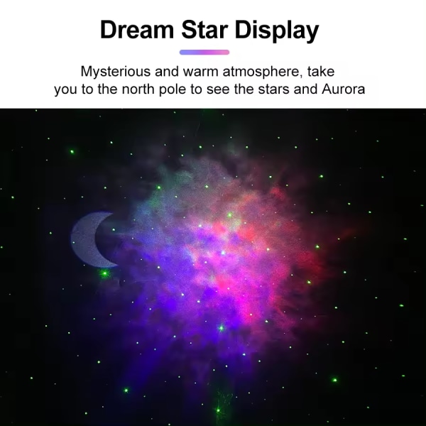 Hvid USB Galaxy Stars Starry Sky Projector Water Wave Rotating N