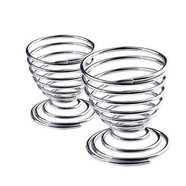 2 stk. Metallspiralfjærtråd Eggkopp Oppbevaringsholder Stativ K