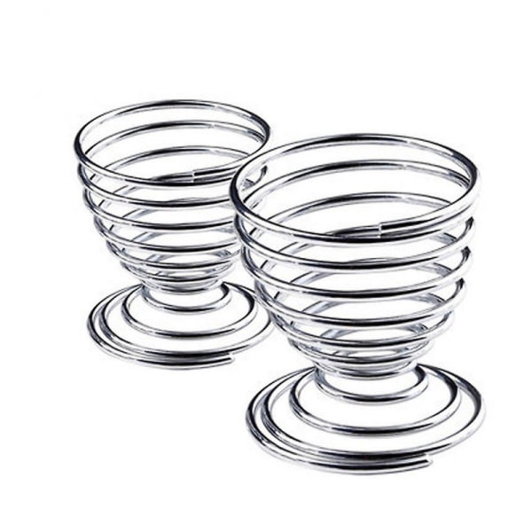 2Pcs Metal Spiral Spring Wire Tray Egg Cup Storage Holder Stand K