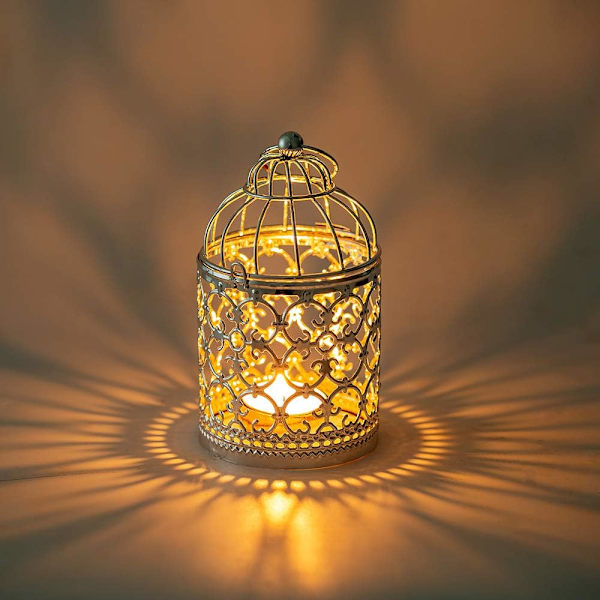 2 kappaletta koristeellinen lyhty kynttilä linnunhäkki metalli ontto Deco