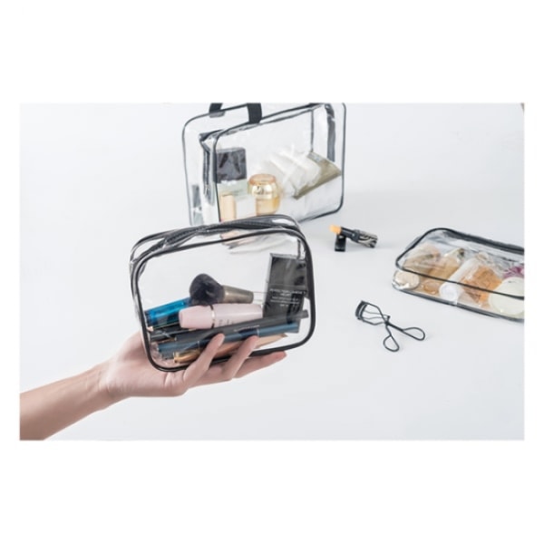 3-pak Gennemsigtig Transparent Toilettaske Make-up taske transparent