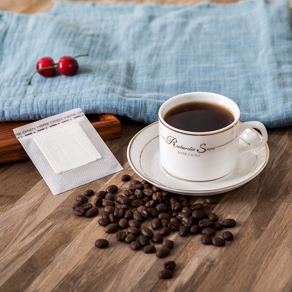 50 stk. kaffefilterposer, engangs kaffefiltre i hvidt papir