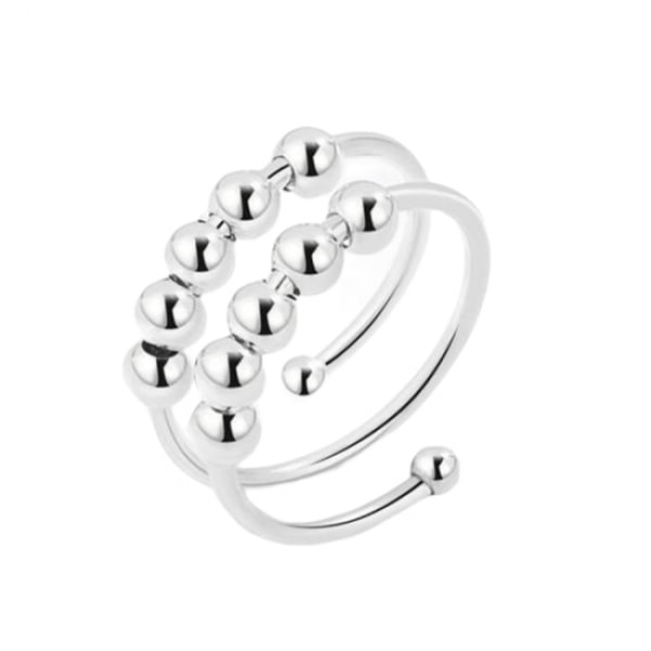 Antistressring dubbel justerbar koppar Platina silver 17 mm