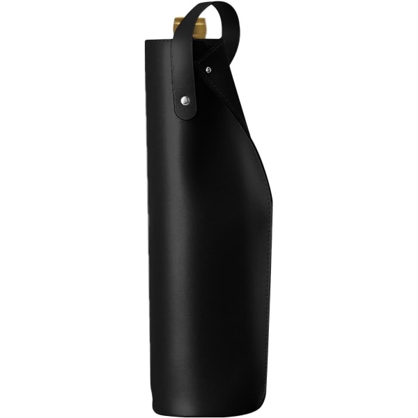 Sort Vintaske i PU-læder, 750 ml Vinflaskeholder med Håndtag