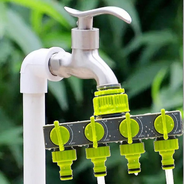 Trädgårdssplitter Slangkoppling Bevattningsadapter 4-vägs vattning