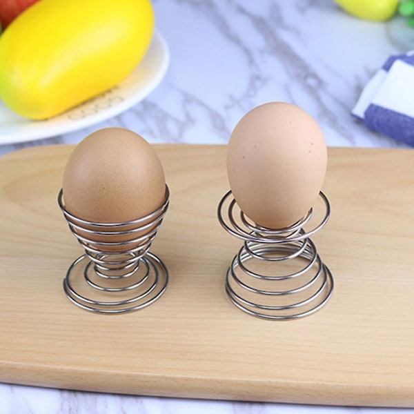 2 stk. Metal Spiral Spring Wire Bakke Æg Kop Opbevaring Holder Stativ K
