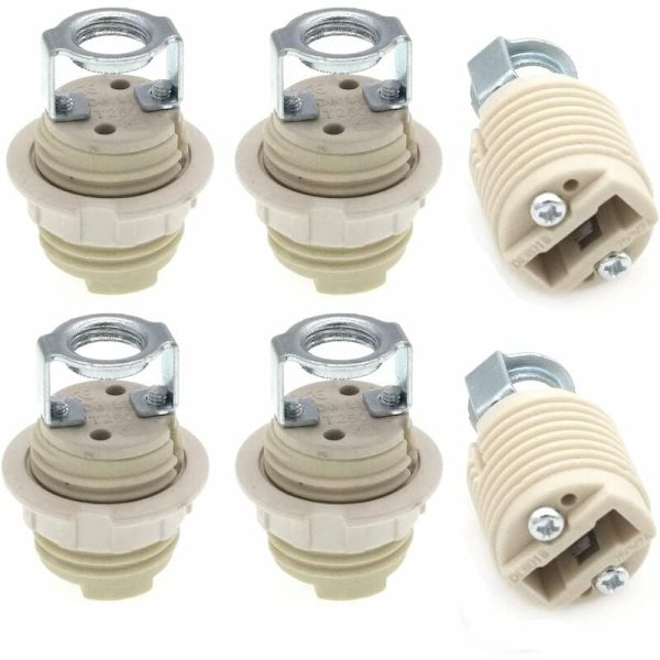 6-pakning G9-lampeholder med brakett, keramisk gjengede G9 halogen S