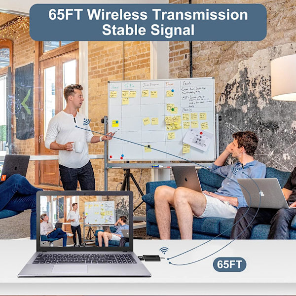 Trådløs mikrofon for kamera/datamaskin/MacBook/telefon, profesjonell