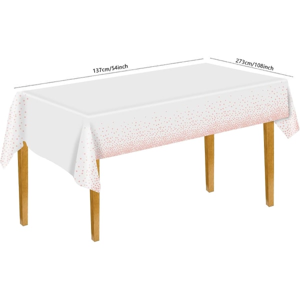 2 stk. Gull Polka Dot Duk, Fest Duker, 137x274 cm Rec