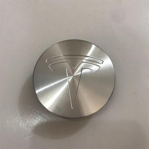 4 st Tesla hjulnavkapslar med logotyp 56 mm