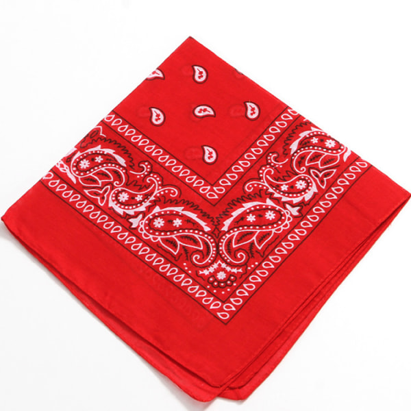 1 stk turban tørklæde sjal lommetørklæde paisley mønster rød