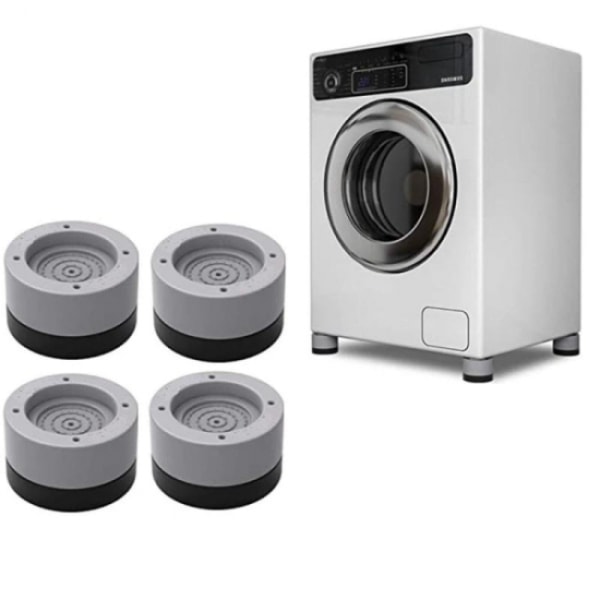 4 st vibrationsdämpare för tvättmaskin/torktumlare - Grå