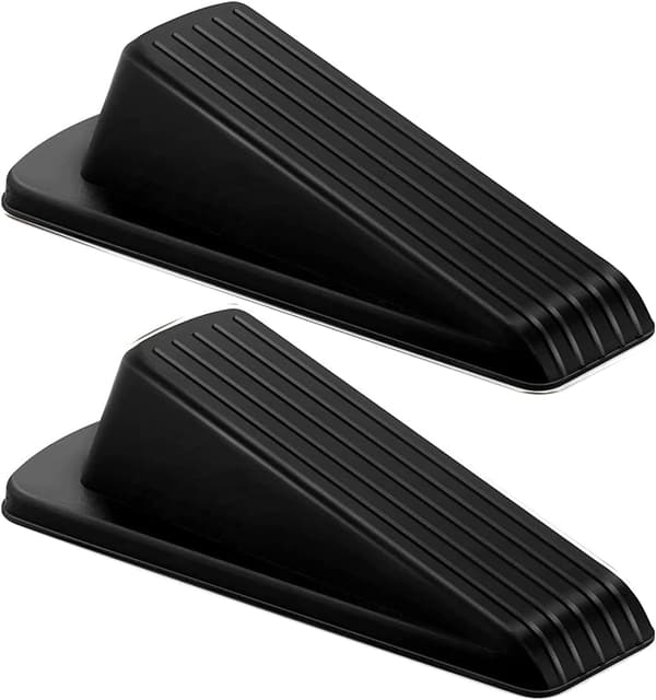 (Svart, 2-pack) Dörrstopp Gummi Dörrstopp Tunga Dörr