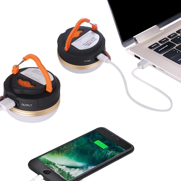 Camping Lykta [2 Pack] Uppladdningsbara Batteri Tältlampor, Vatten