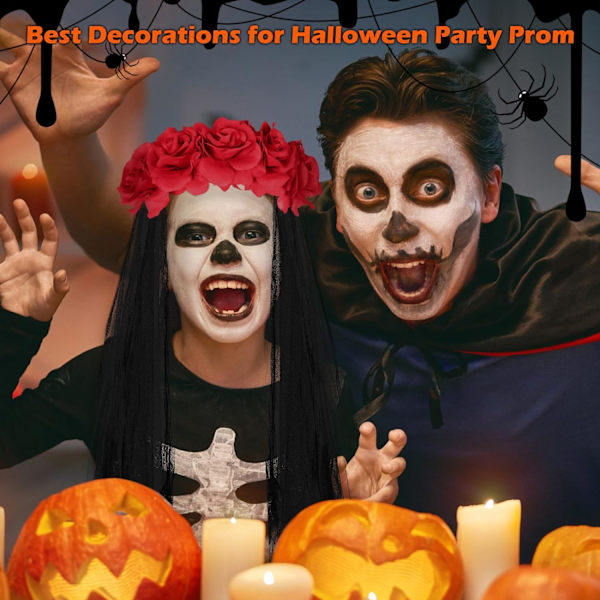 1PC Rød Hodebånd Dag for de døde, Halloween Gotisk Hodeplagg Rose