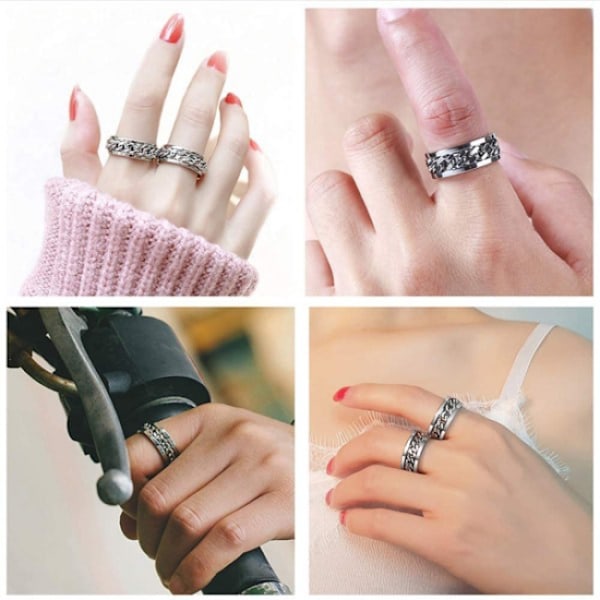 (20,7 mm) Anti-stressring med flasköppningsfunktion silver 20