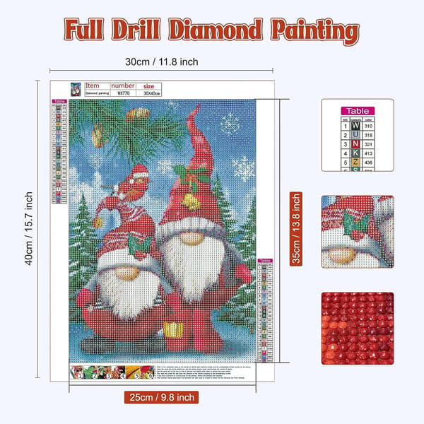 11,7x15,8 tommer jule diamantmaleri kits til voksne, fuld D